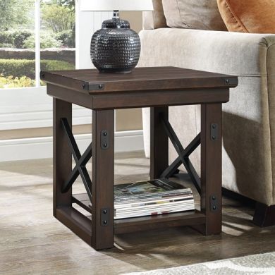 Wildwood Wood Veneer End Table In Espresso