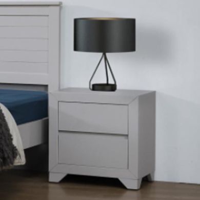 Wilmot Wooden Nightstand In Grey With 2 Drawers