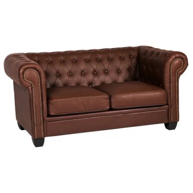 Winston Faux Leather And PVC 2 Seater Sofa In Auburn Red