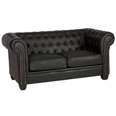 Winston Faux Leather And PVC 2 Seater Sofa In Black