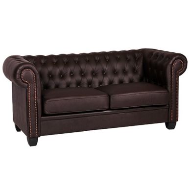 Winston Faux Leather And PVC 3 Seater Sofa In Brown