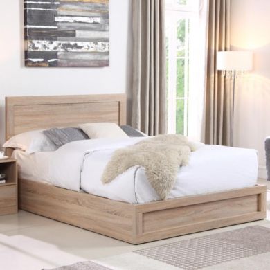 Yewtree Wooden Storage King Size Bed In Oak