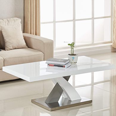 Zurich Wooden Coffee Table In White And Grey High Gloss