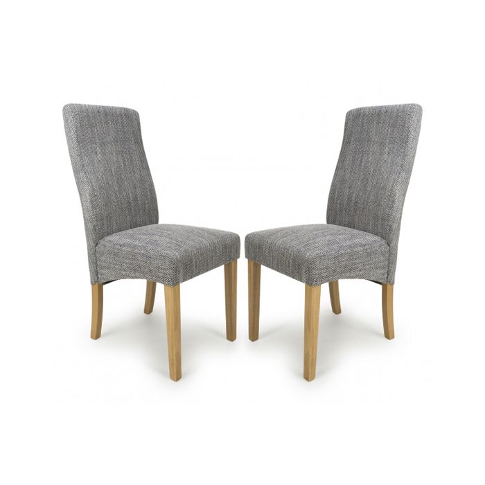 Tweed fabric online dining chairs