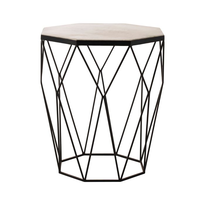 Black metal drum shop table
