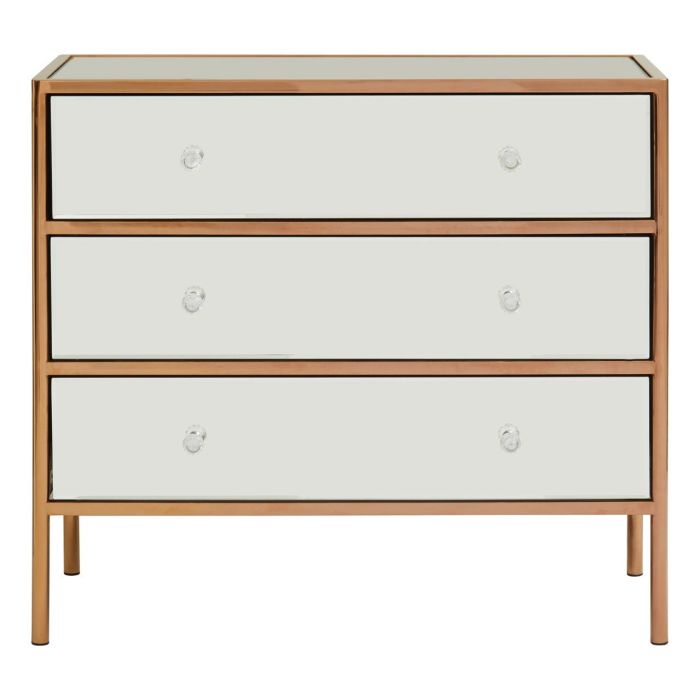 Gold mirrored deals chest of drawers