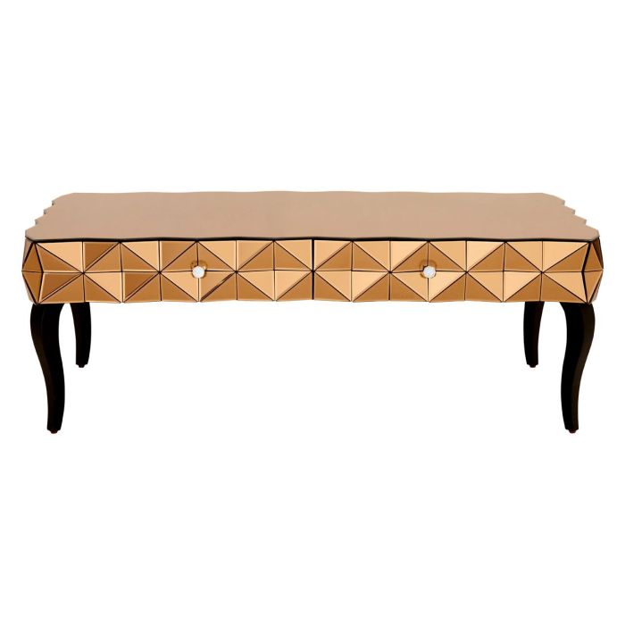 Copper and clearance glass coffee table