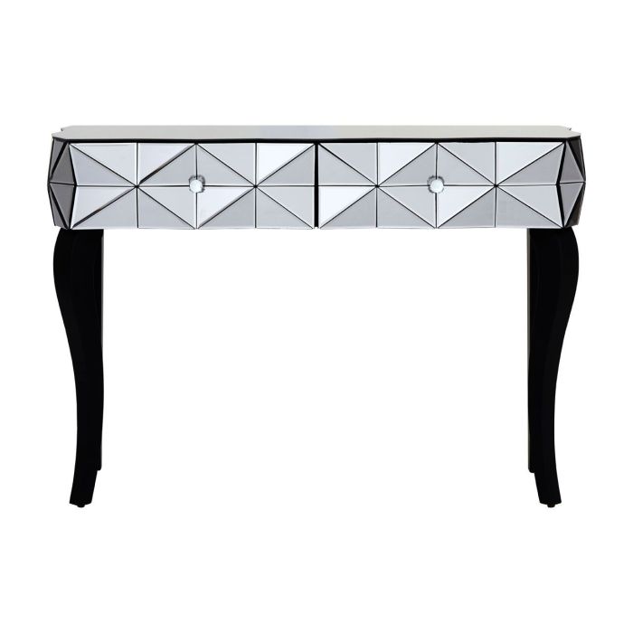 Mirrored glass console shop table with drawers