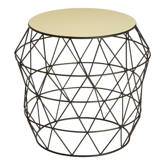 Black metal drum table discount