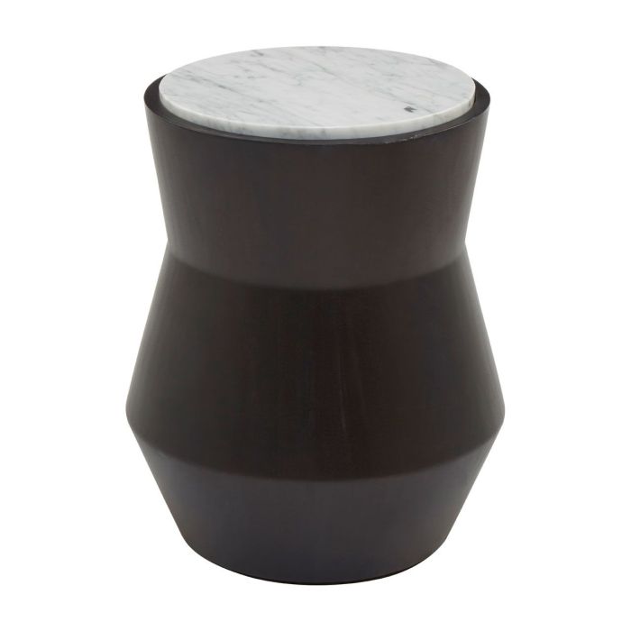 Marble drum top side table