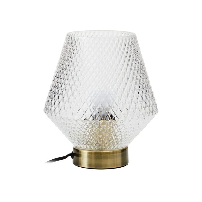 Metal lamp deals with glass shade