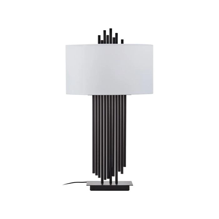 Table lamp black base white shade deals