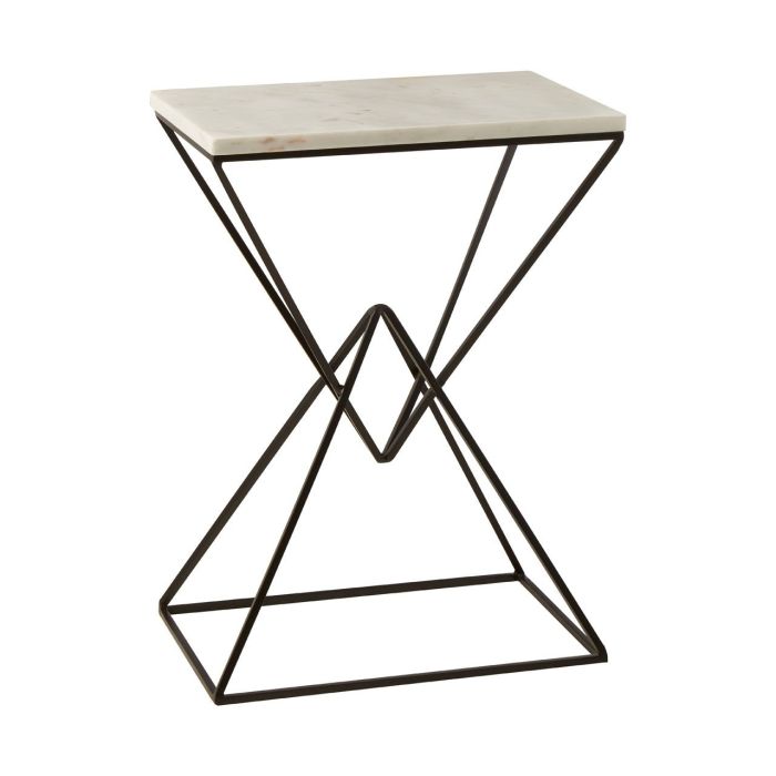 Black metal store rectangle side table