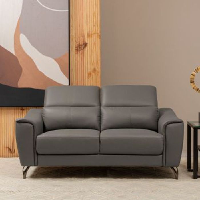 Gray faux leather couch sale