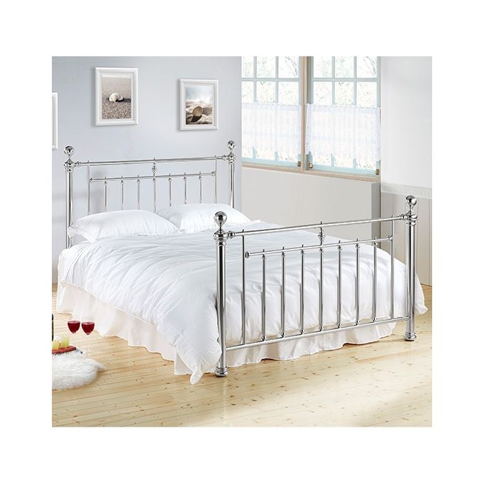 Chrome bed shop frame double