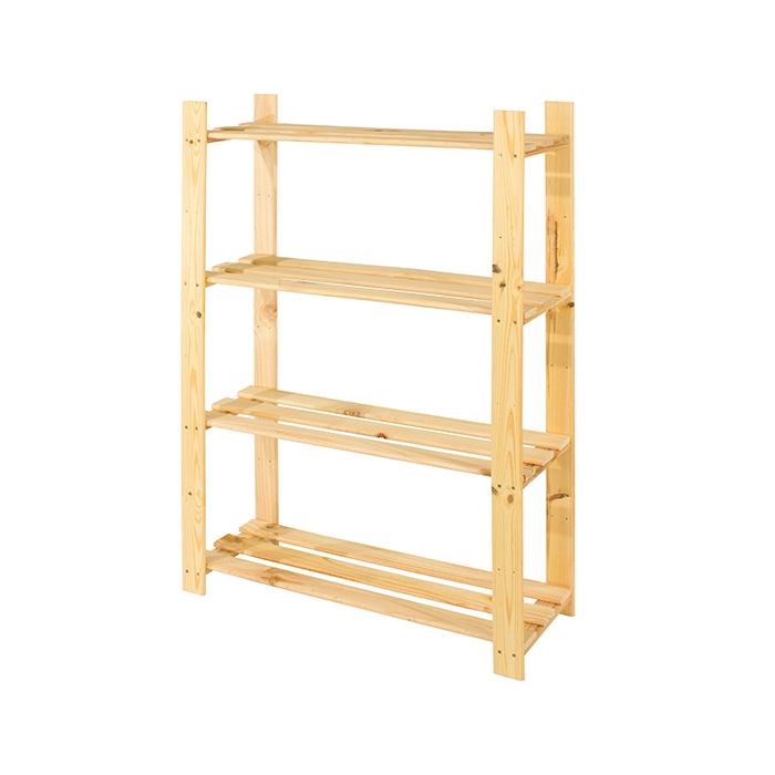 Wooden slatted on sale shelving unit
