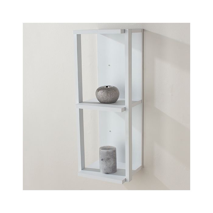 Arran Small Wooden 3 Shelves Narrow Wall Shelf In Matt White