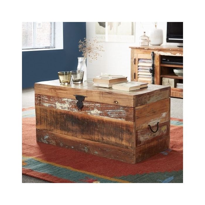 Reclaimed wood trunk coffee cheap table