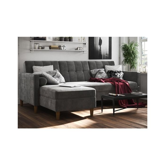 Sectional couch sale with storage chaise