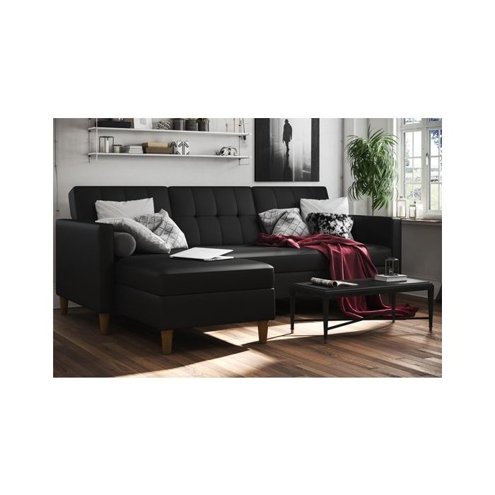 Dhp hartford storage sectional shop futon with chaise