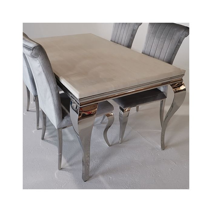 Marble dining table chrome legs discount