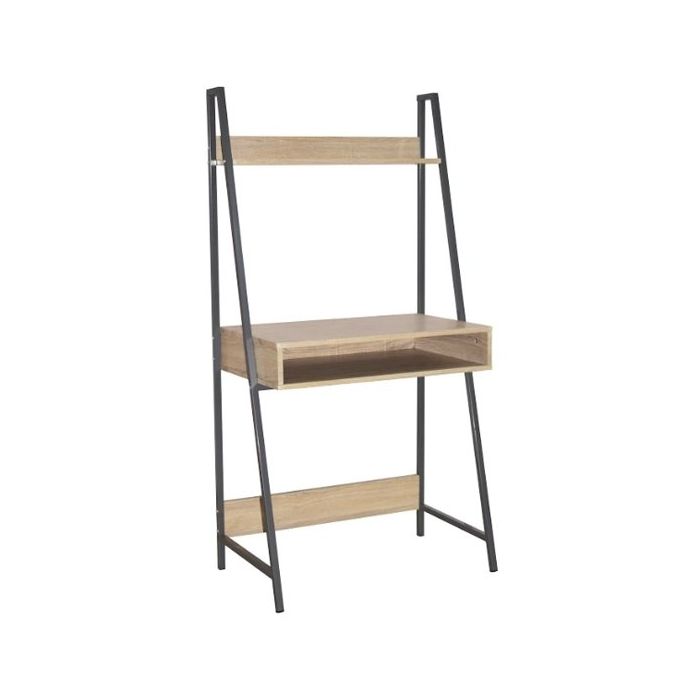 Loft Ladder Style Wooden Bookcase With Desk In Oak Effect Elegant