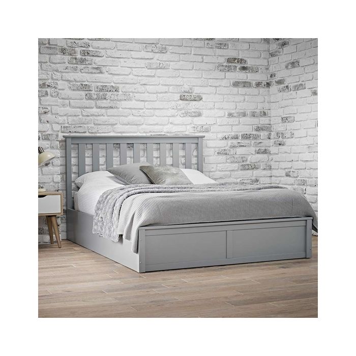 Grey wooden king size outlet bed