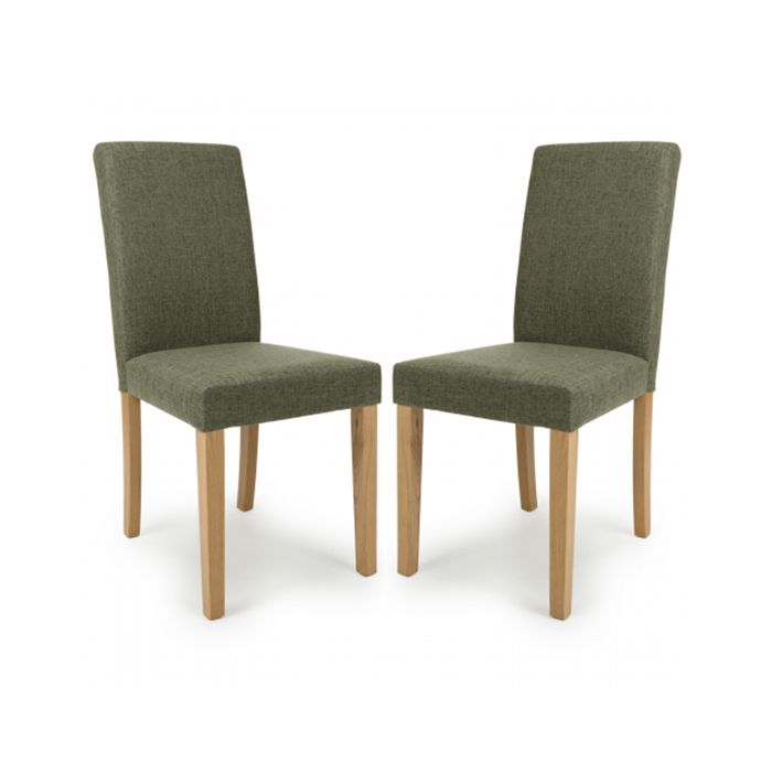 Finley Sage Green Linen Effect Dining Chairs In Pair Elegant Furniture UK