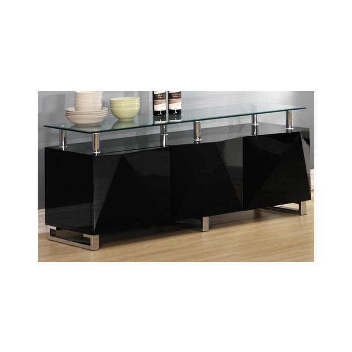 Glass top sideboard deals