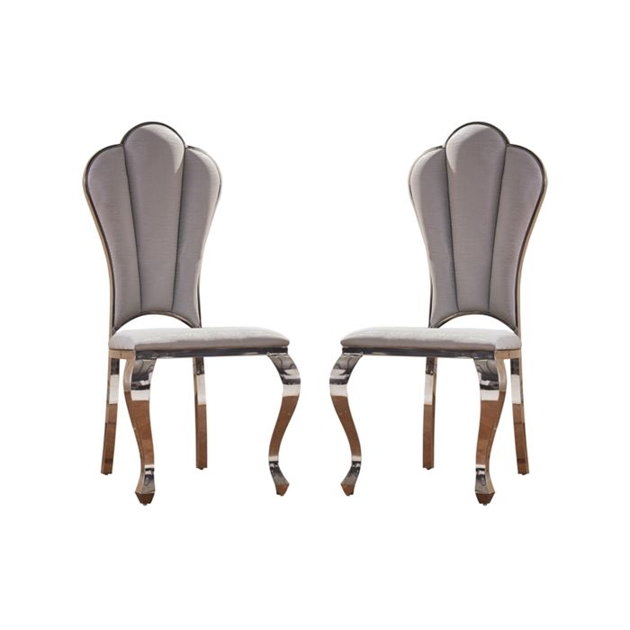 Upholstered dining chairs discount with chrome legs