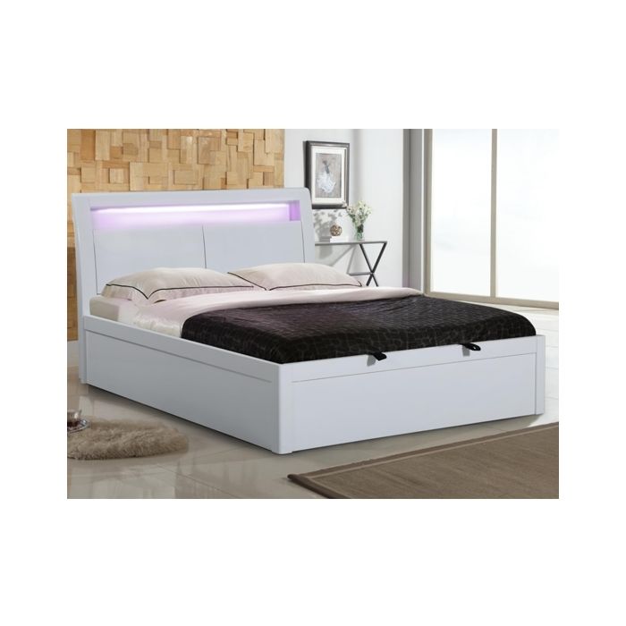 White gloss bed frame double deals