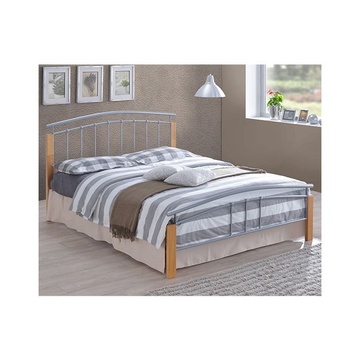 Oak and shop metal bed frame