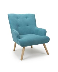 Cinema Chenille Effect Armchair In Turquoise Blue