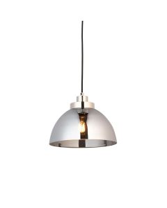 Caspa 1 Light Smoked Mirrored Glass Shade Pendant Light In Bright Nickel