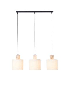 Durban 3 Lights Natural linen cylinder shades Ceiling Pendant Light