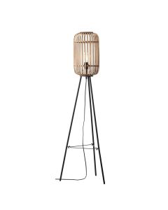 Mathias Floor Lamp In Natural Bamboo Open Framework