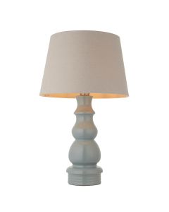 Provence 16 Inch Pale Grey Tapered Shade Table Lamp With Cici Ceramic Base