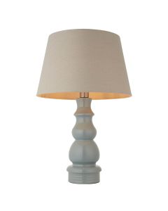 Provence 18 Inch Pale Grey Tapered Shade Table Lamp With Cici Ceramic Base