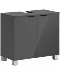 Atlas Wooden Bathroom Vanity Unit With 2 Doors In Grey