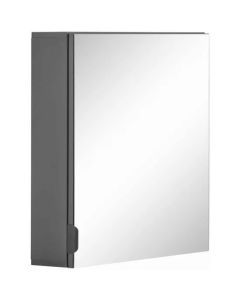 Atlas Wall Hung Wooden Bathroom Mirrored Storage Cabinet In Grey