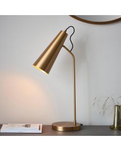 Karna Metal New Task Table Lamp In Antique Brass