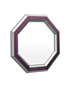 Purple Octagonal Clear Wall Bedroom Mirror In Purple