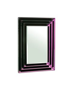 Purple Wall Bedroom Mirror In Purple Bevelled Frame