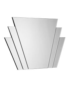 Actin Art Deco Fan Wall Bedroom Mirror In Silver