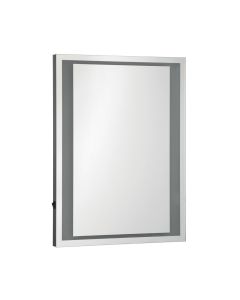 Oran Wall Bedroom Mirror In Silver Frame With LED Lights