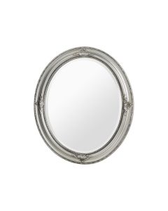 Rustic Oval Wall Bedroom Mirror In Silver Vintage Design Frame
