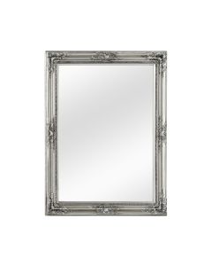 Classic Rectangular Classic Wall Bedroom Mirror In Silver Wooden Frame