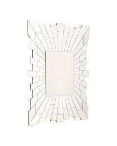 Glitzy Rectangular Wall Bedroom Mirror In Silver