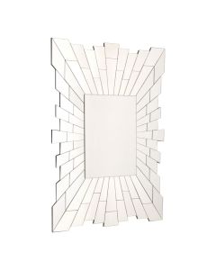 Glitzy Rectangular Wall Bedroom Mirror In Silver