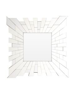 Glitzy Square Wall Bedroom Mirror In Silver
